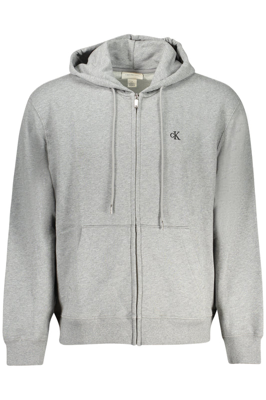 CALVIN KLEIN MEN'S ZIPPED SWEATSHIRT GREY